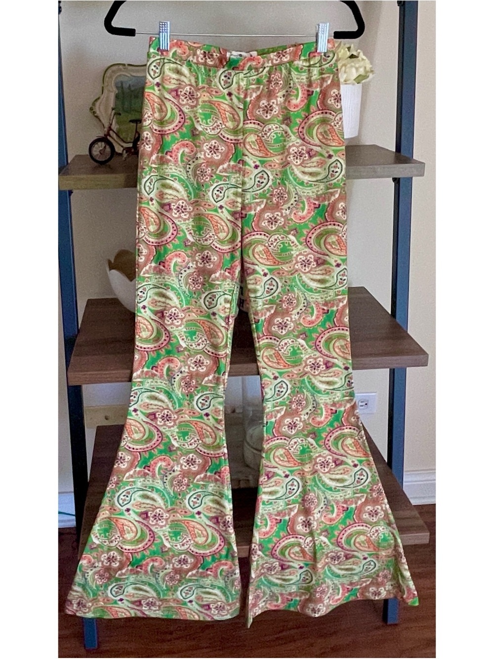 Natural Life Paisley Flare Leg Pants, Size Medium - Picture 2 of 7